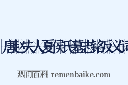 唐赵夫人夏侯氏墓志铭反义词是什么意思的图片